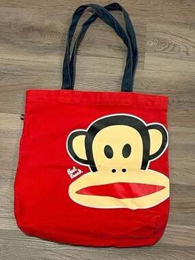 Vintage 2011 Paul Frank Julius the Monkey Canvas Red Tote Bag